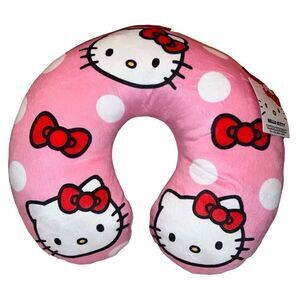 New! Sanrio Hello Kitty Neck Pillow, Soft Contoured Travel Cushion!